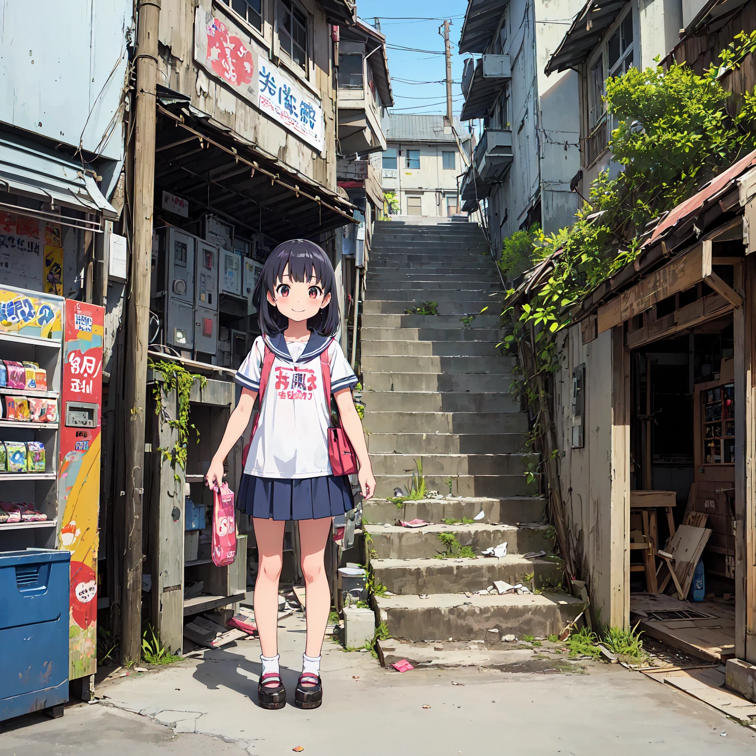 pretty girl,Japan people,14 years old,full body, mini skirt, tank top, reality