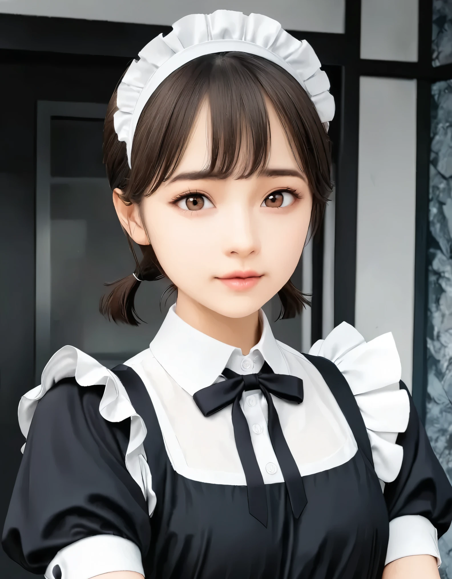 (best quality, 8k, high resolution:1.2), 1girl, maid, upper body