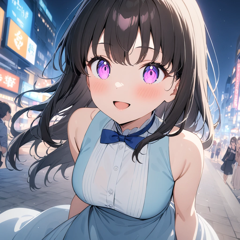 masterpiece, Best Quality,  High Resolution , One Girl, Detailed face, ,  Anime CG Style,   Medium Breasted  , ( 1 girl:d-up), Good lighting,  perfect bodies , Sakura Kinomoto, Glossy lips, city, garden, A light smile, Idol Dress