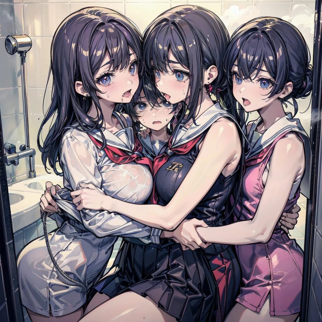 high resolution、２Beautiful women、Older sister and younger sister、Two Sisters、隣り合うOlder sister and younger sister、Big Tits、Voluptuous、Lewd、Sleeveless sweater、flare skirt、Gal、Bitch、Invite a man、Give a blowjob、Older sister and younger sisterでフェラチをする、Sisters who like dick、Sisters who like blowjobs、Sisters get excited by blowjob、Sisters licking one dick with their tongues、Sisters happily licking dicks、Sisters get cum on their faces、Ejaculating、Sisters covered in cum、Lewdな姉妹、Sisters who like to cum