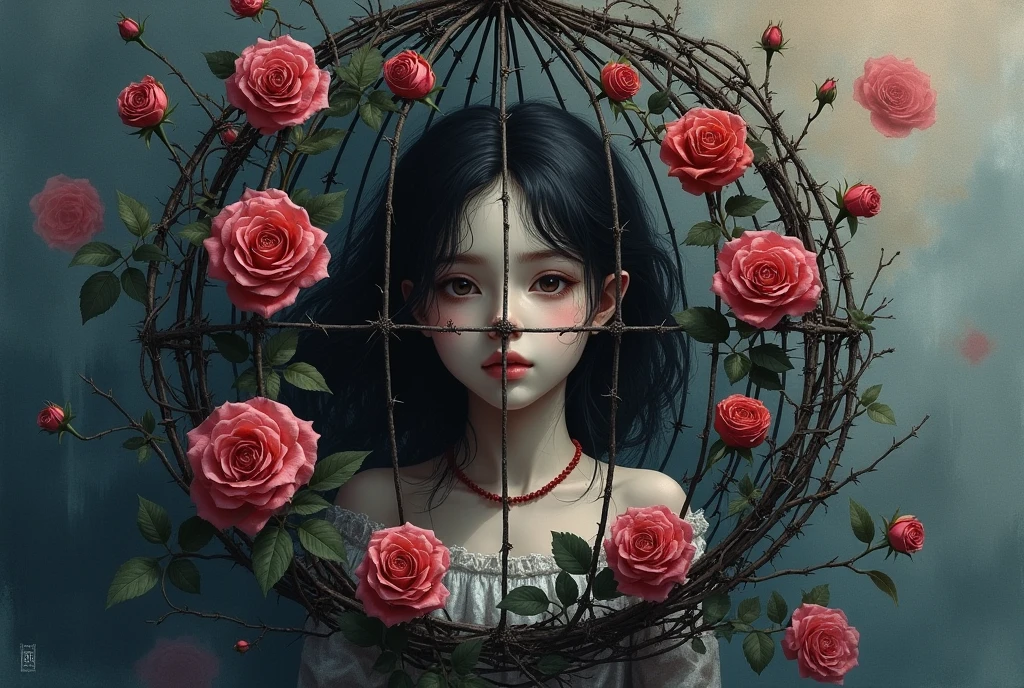 People, women, crying, cute, one heart in a golden cage, novel cover