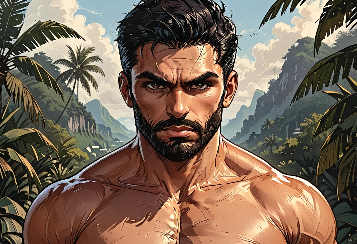 (RAW photo, best quality), (realistic, photo-realistic:1.3), masterpiece, an extremely manly and masculine, extremely detailed, CG, unity , 2k wallpaper, Amazing, finely detail, extremely detailed CG unity 8k wallpaper, huge filesize, ultra-detailed, highres, absurdres, soft light, pietroboselli person, (cinematic colors:1.5) tan skin, detailed fingers, extremely detailed eyes and face, beautiful detailed nose, beautiful detailed eyes, light on face, looking at viewer, (1man, mature face), realistic face, realistic body, underwear, shirtless, big rounded ass
