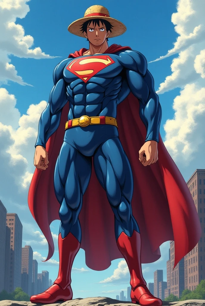 brown wolf wearing Superman spandex costume, red boots, showing his butt, by chunie