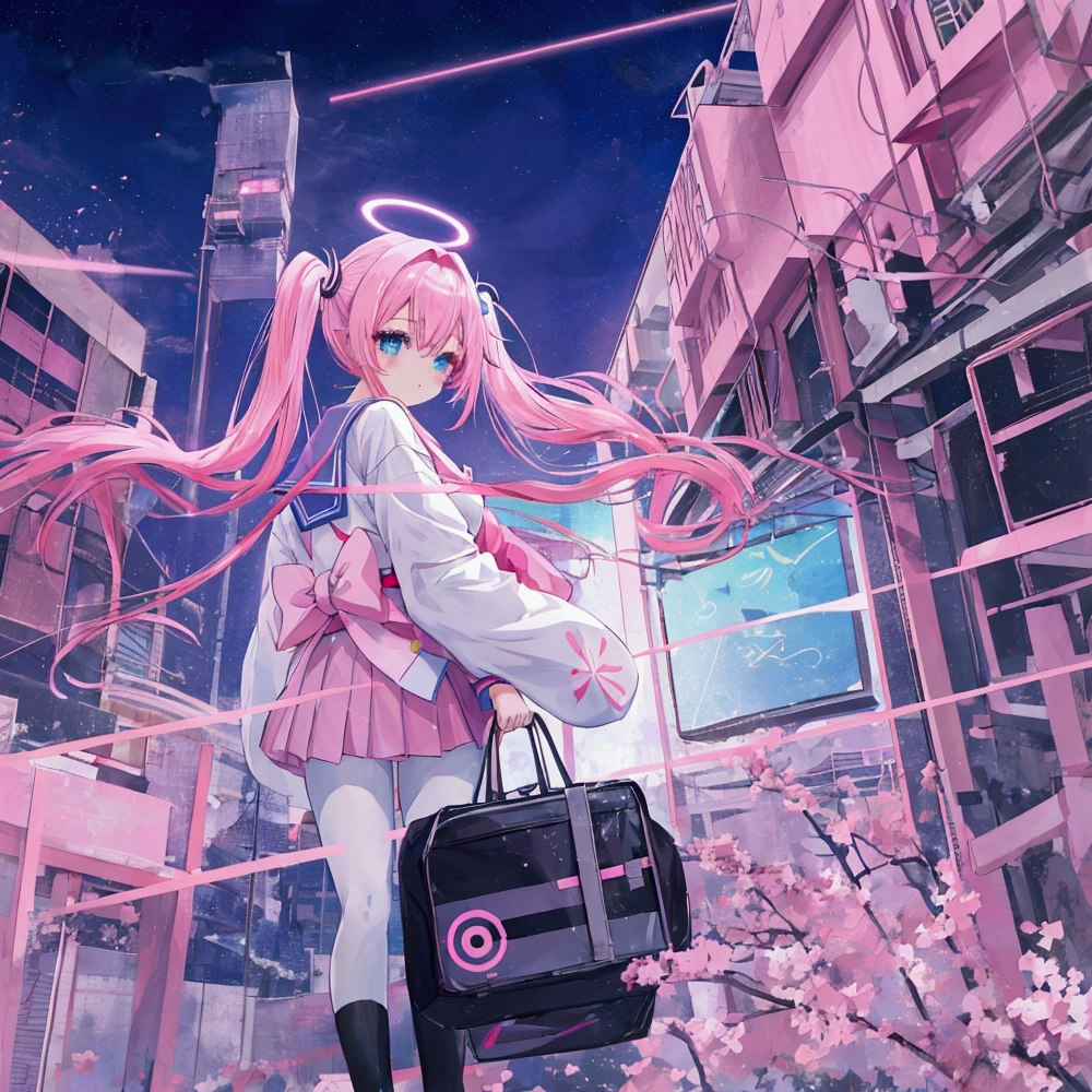 pixiv, hyper detailed, harajuku fasion, futuristic fashion, anime girl, headphone, colorful reflective fabric inner, transparent PVC jacket, backpack --ar 2:3