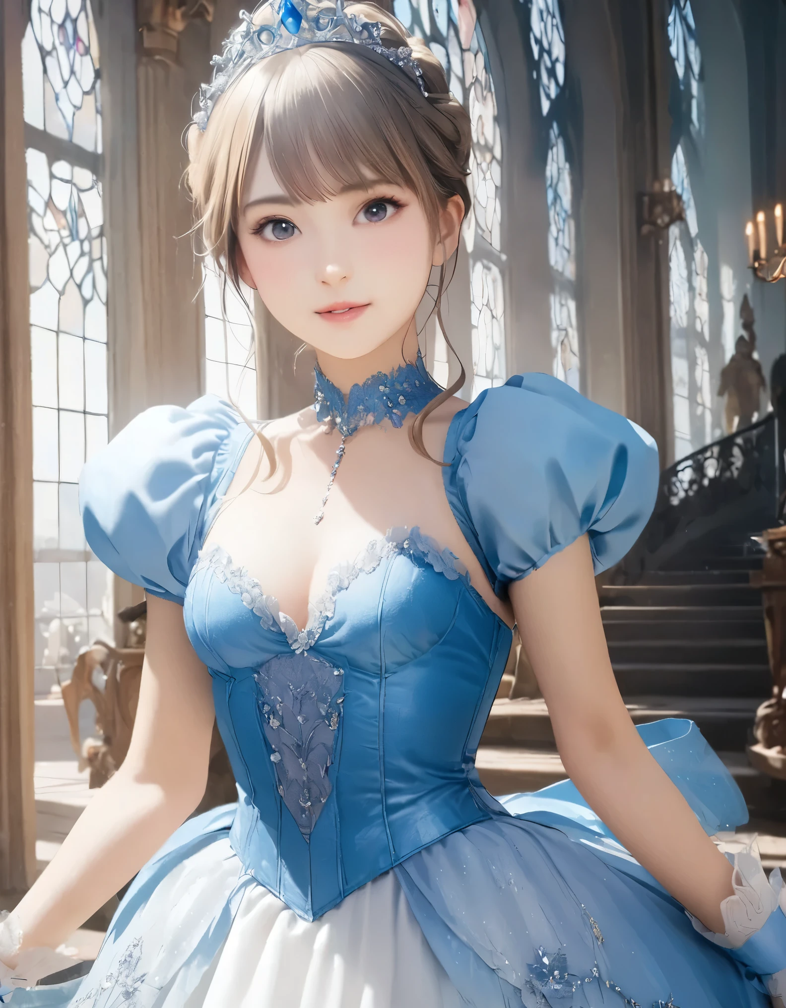 (best quality, 8k, high resolution:1.2), 1girl, Cinderella, upper body