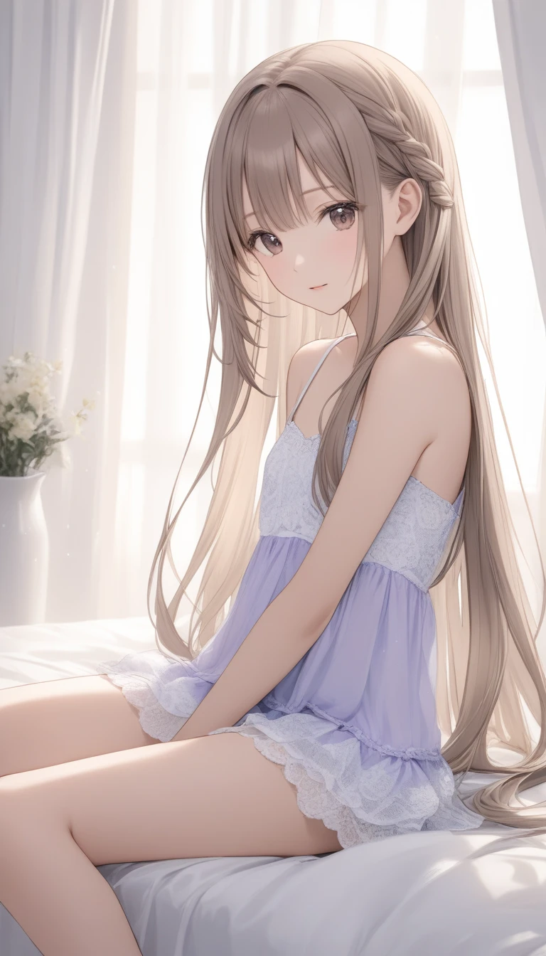 a girl named Orsolya, whose name means "and do it", It is a figure of sweetness and tenderness. With light brown hair that falls in soft waves and bright green eyes full of curiosity and affection., His face radiates a comforting warmth.. Her fair skin and soft tone highlight her natural charm.. Prefers to dress in comfortable but flirty clothes, soft colors and details that reflect your friendly personality. With a contagious smile and tender gestures, Orsolya is someone who is always ready to offer a comforting hug and a listening ear.
