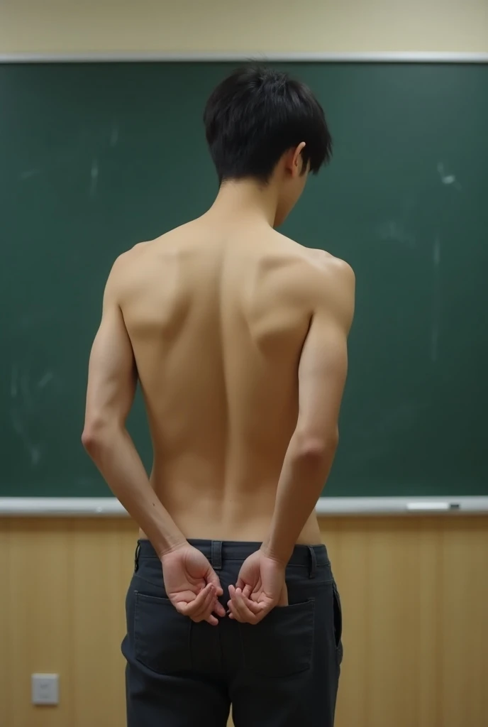 1boy、Cute handsome man、Japanese male, 、handsome man、Mash Hair、Completely naked、Full nudity、erection、Huge penis、Highest quality、Realistic、beautiful、Sad look、Cover your penis with both hands、In front of the blackboard in the classroom、Many students、完全Completely naked、Full nudity、A student is filming with a smartphone、The word &quot;HENTAI&quot; on a blackboard、Both hands above head