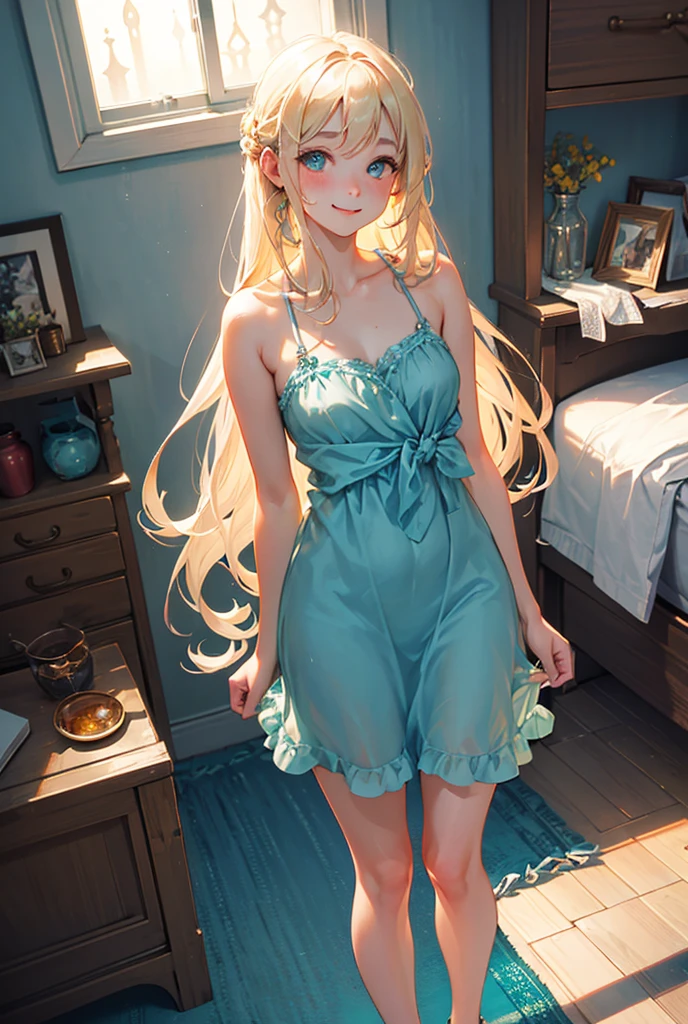 (masterpiece, best quality), (absurdres absolutely resolution), (8k), (detailed beautiful face and eyes), (detailed illustration), (super fine illustration), (vibrant colors), (professional lighting), (nice hands, perfect hands), BREAK cinematic angle, dutch angle, (A girl vigorously opening the entrance door), BREAK (in My Dress-Up Darling style), (kitagawa marin), 1girl, solo, long blonde hair, multicolored hair, shiny hair, (big black eyes:1.3), long eyelashes, long cherry-pink fingernails, (shiny skin, skinny, slender body:1.4), BREAK (open mouth panicking:1.4), (wide eyes:1.4), silver earrings, piercing, (sea-green chemise with leaf pattern:1.4), BREAK (sunny:1.3), indoors, (Entrance to a Japanese apartment), (magnificent view), (cinematic lighting), (bokeh),