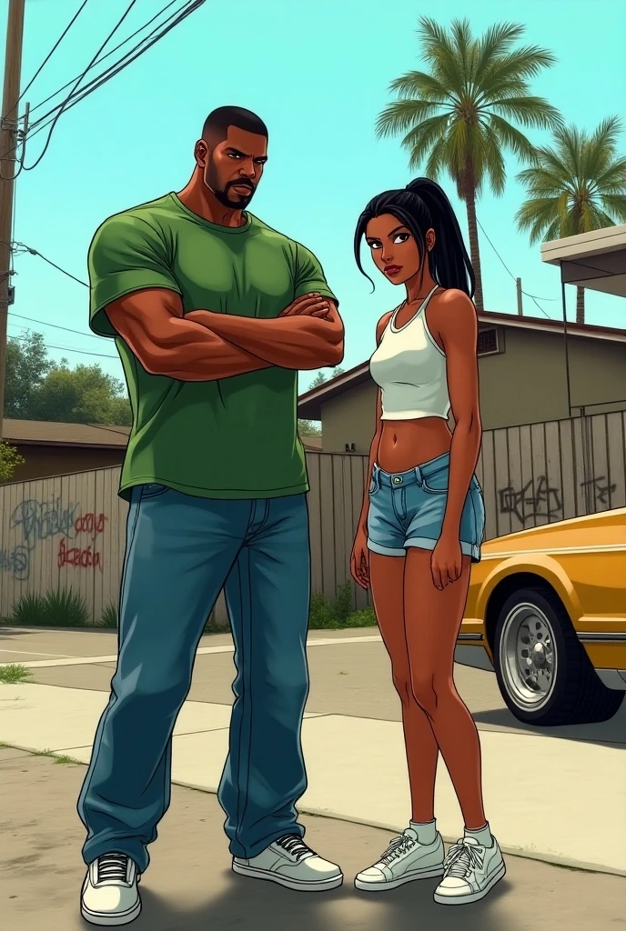 Carl Johnson's brother SWEET with his girlfriend in gta san Andreas