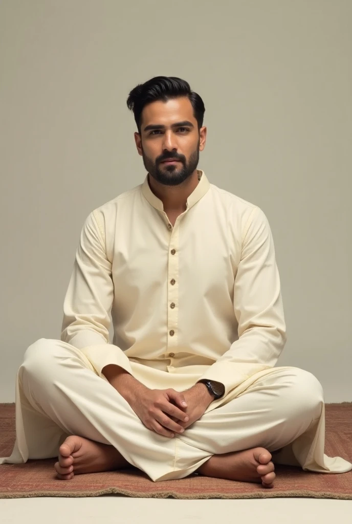 A sexy indian man wearing kurta, festival, beautiful background , nsfw, homoerotic , penis , handsome face, composed expression , detailed face