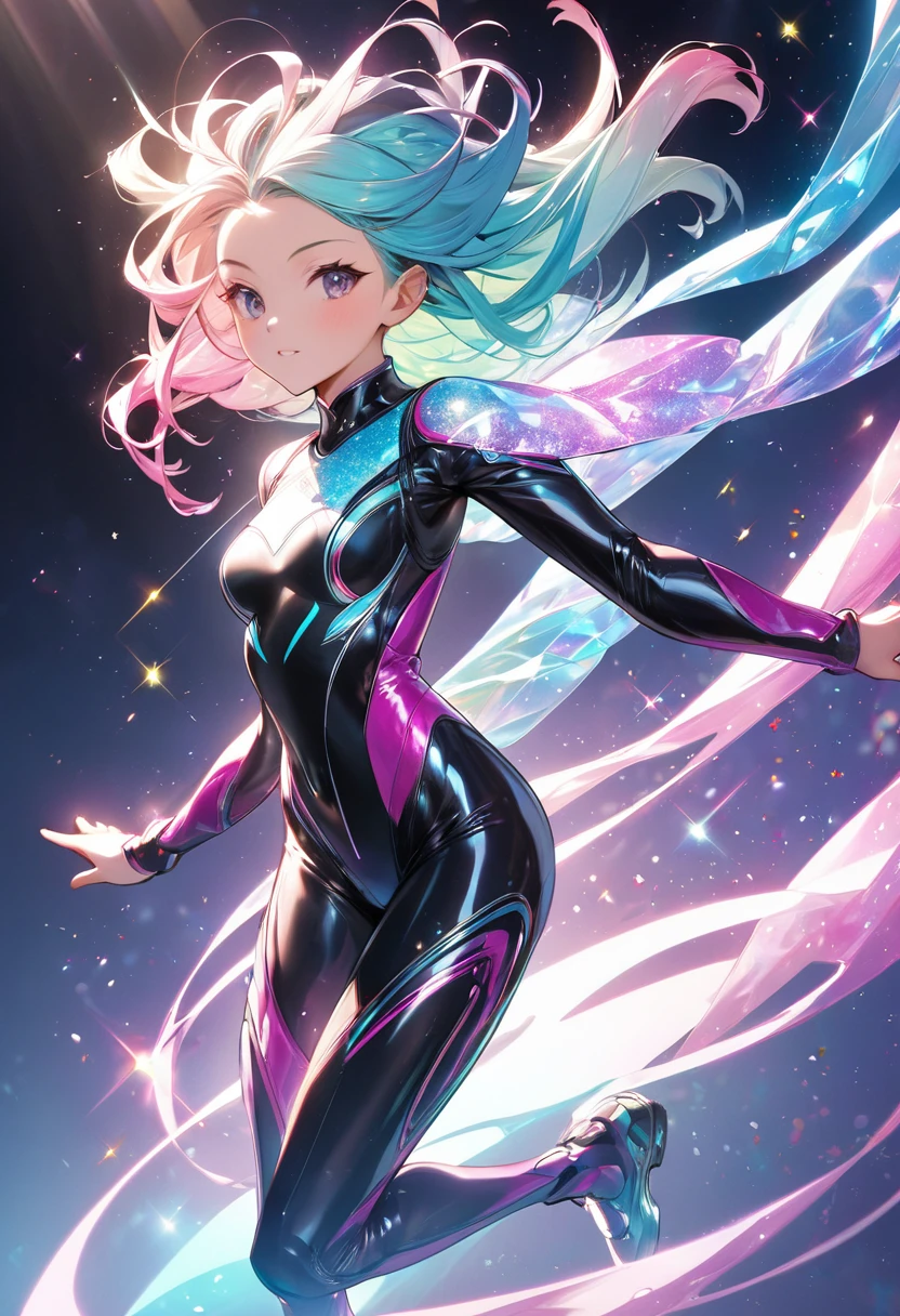 a beautiful young woman looks like kelly sue deconnick  in blue and pink, tattoo, kawaii, , light pink and dark amber, Yusuke Murata