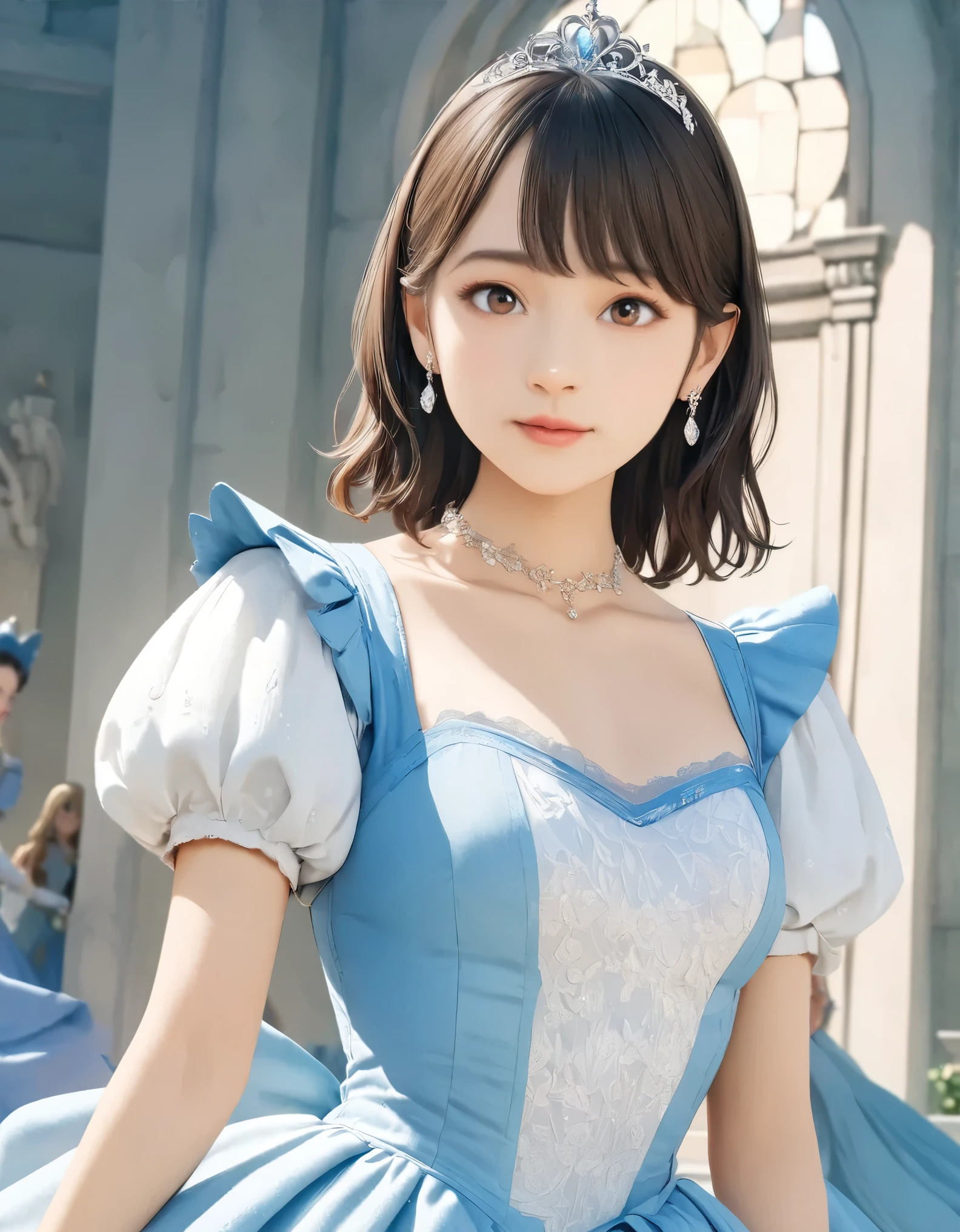 (best quality, 8k, high resolution:1.2), 1girl, Cinderella, upper body