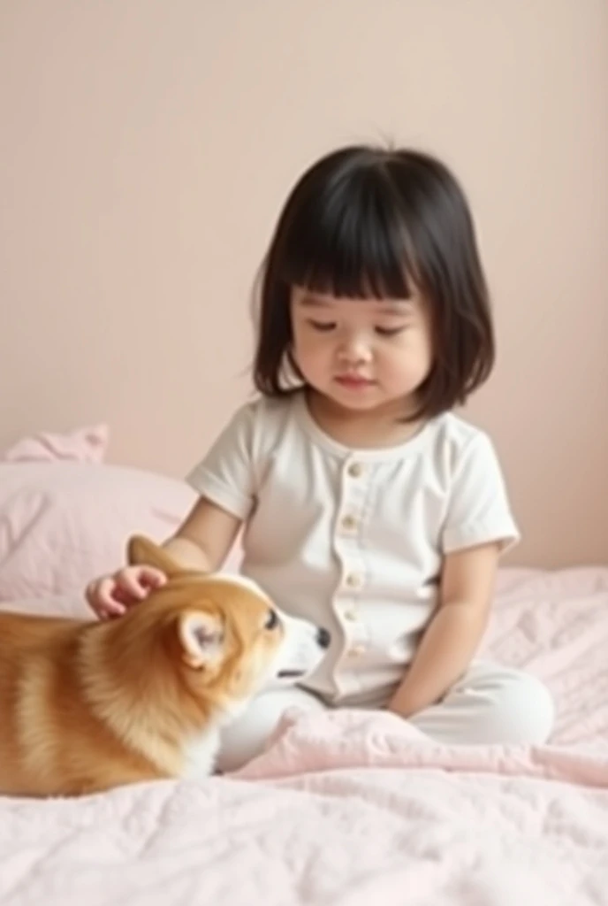 animal、dog、solo, Maltese、Scalpel、子dog、smile、Sitting on a cushion、An illustration