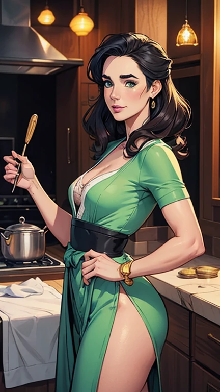 score_9, score_8_up, score_7_up, score_6_up, score_5_up, score_4_up, 1girl, solo, , waitress, italian girl, italian restaurant background, ponytail, exposed breasts, exposed breasts, wide set breasts, , breasts, 1girl, swarthy, black hair, , exposed nipples, erect nipples,, body focus, , upper body focus,,uncensored, holding a tray of pizza, LARGE pizza, steam