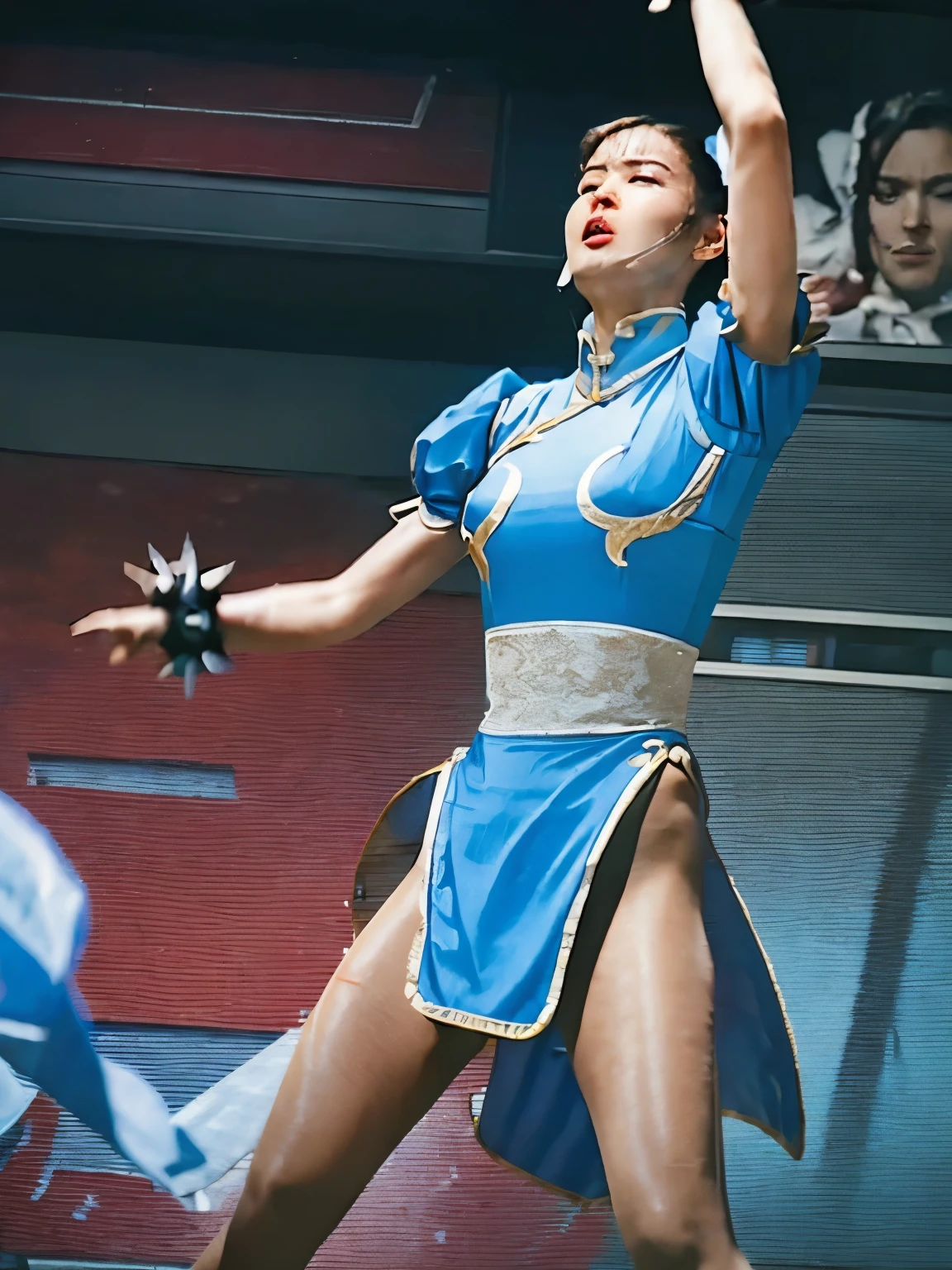 ChunLi、Street Fighter Chun-Li、Falling down、Are sleeping、s asleep、Suffering、mouth is always open sloppily、Drool is always dripping from my mouth、Asian Beautiful Girl、(((Wear black tights on your beautiful legs.)))、(((beauty legs)))、(((facial expression of smile)))、((((Make the most of the original image)))、(((Chun-Li costume)))、(((a short bob、beautiful hairl)))、(((Suffering)))、(((Feet must necessarily be worn with black tights)))、(((You need to wear red boots)))、((Top image quality、8K))、((top-quality、8K、​masterpiece:1.3))、(((Keep your background simple)))、Crisp focus:1.2、Beautiful woman with perfect body shape:1.4、Slender Abs:1.2、a wet body:1.5、Highly detailed facial and skin texture、8K、beauty legs