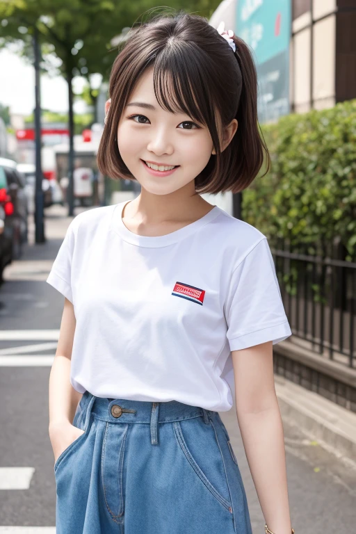   High quality masterpiece  , 8k, , Japanese Girls, RAW Photos,      absurd, Winner portrait smile face, 笑face, Alone, uniform, Summer Clothes Idol&#39;face, violet, Gardenia, Delicate girl,    long black hair   , Dark Eyes, Upper body digital SLR,           Observe the Audience, Frank, Sophisticated, Like々Shii, Thin arms,           PERFECT FOR PROFESSIONAL LIGHTING    ,          film grain     ,    chromatic ablation, (Details of the eye and face: 1.0), (Bokeh button:1.1)