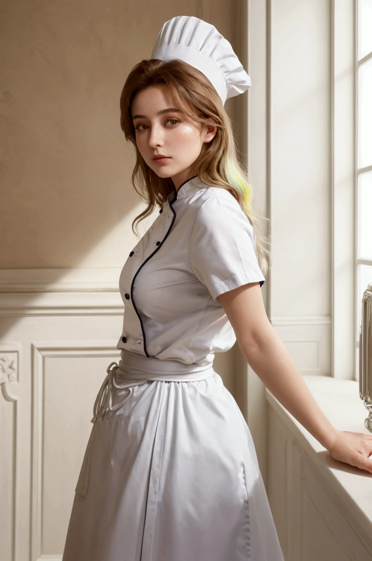 TrualityCampus_Penelope, gorgeous, stunning,  early twenty, curious, alluring, seductive, standing (in a hospital:1.4), wearing (nurse dress:1.4), (modern photography), 85mm, (analog, cinematic, film grain:1.3), (looking at viewer:1.2), detailed eyes, natural smooth skin texture, light makeup, epiCPhoto, <lora:add_detail:0.5>