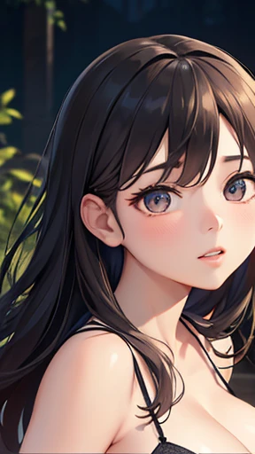 17 years old、beautiful girl、Expressionless、face closeup