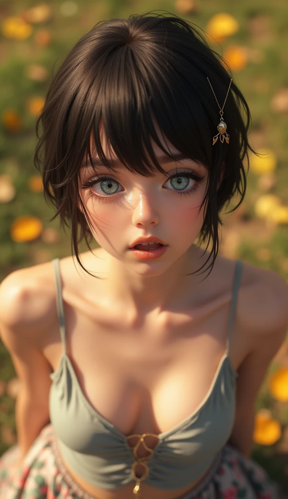 zydG, 1girl, delicate skin, looking at the audience, brown eyes, (short bangs: 1.2), (medium breasts: 1.0), (medium areola: 0.8),
(Photorealistic:1.4), (Best Quality:1.0), (Ultra High Resolution:1.0), 8K, RAW Photo, (Masterpiece:0.2), (pureerosface_v1:0.5) --auto --s2