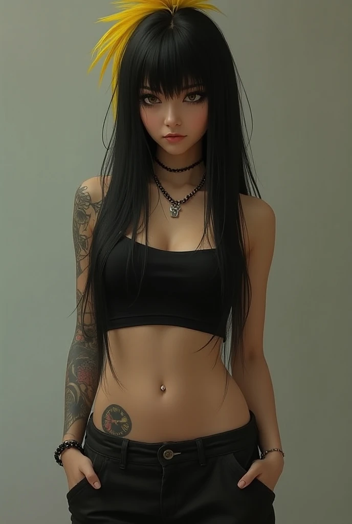 Black girl, long hair, open pussy, tattoo, sexy looks,