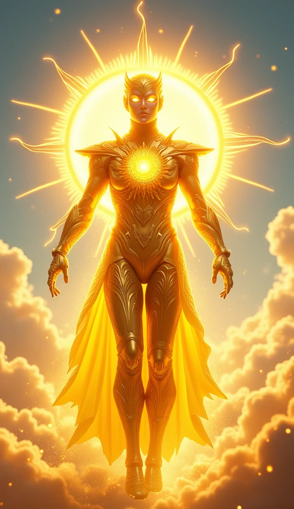 Breaking down the walls,The whole body emits a golden light