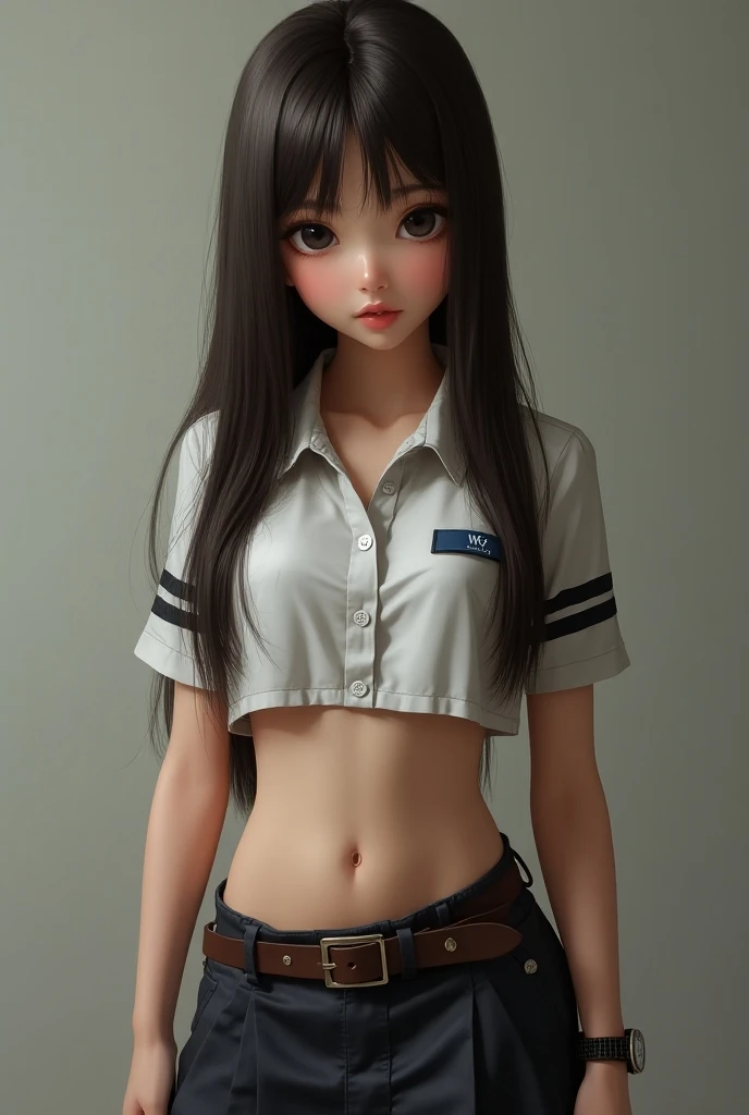{{{NSFW still show 1:5}}}, R-18, masterpiece, beautiful girl, 18 years old, JK, yawning, JK uniform, front view, standing, white panties, crotch cleft, protruding pubic hair, thinning thighs,, shiny skin, brown hair, princess cut, midium hair, bangs, anatomically correct body, head to toe in the frame