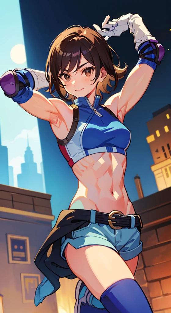 Aerobics Style of the 2000s、sneakers、Detailed picture、girl、25-year-old woman、Dynamic and lively pose、Crotch line、Erect nipples、(Tortoiseshell binding)