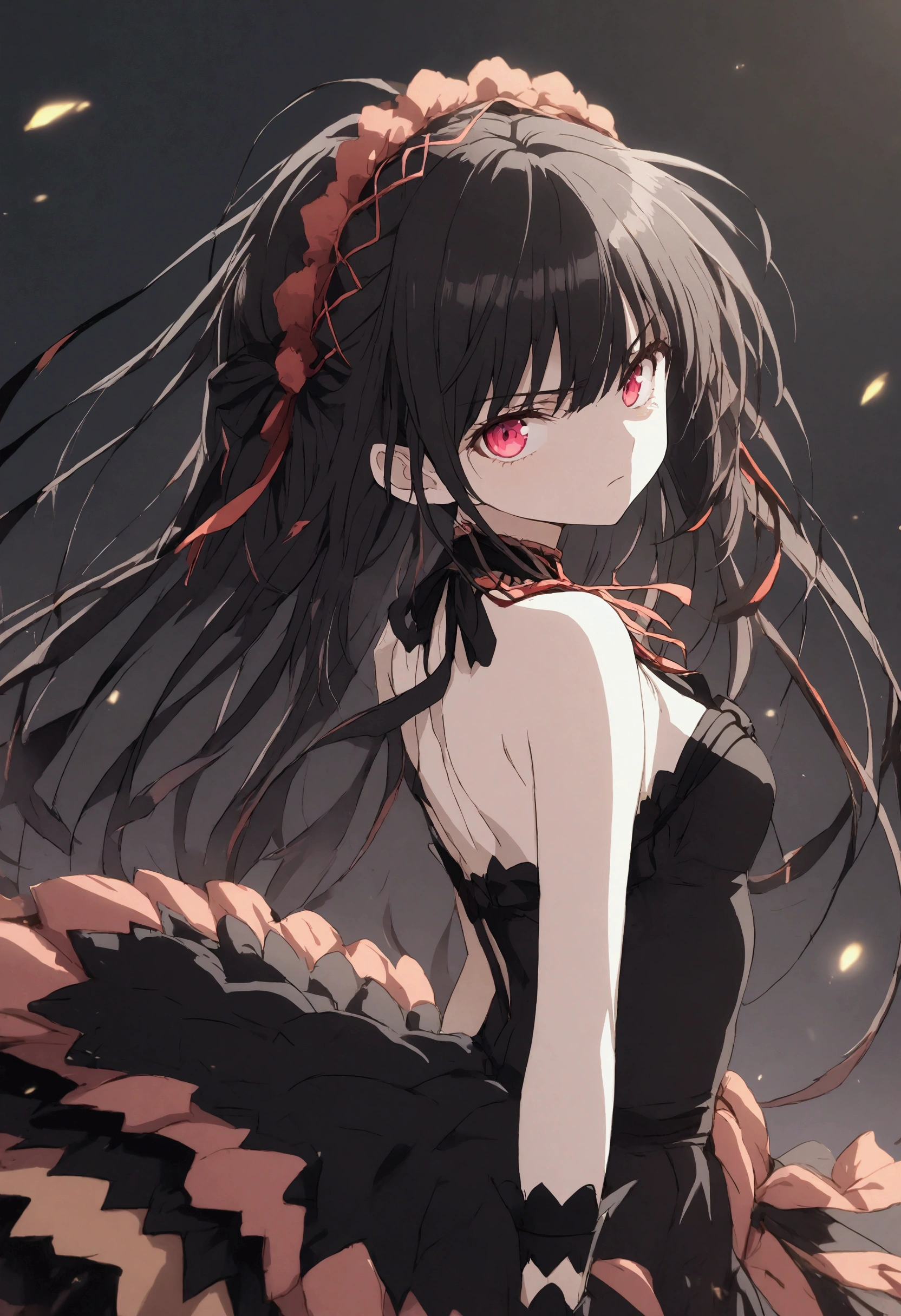 1girl, close up shot, serious expressions, elegant background, chaotic, holding a guns, anime