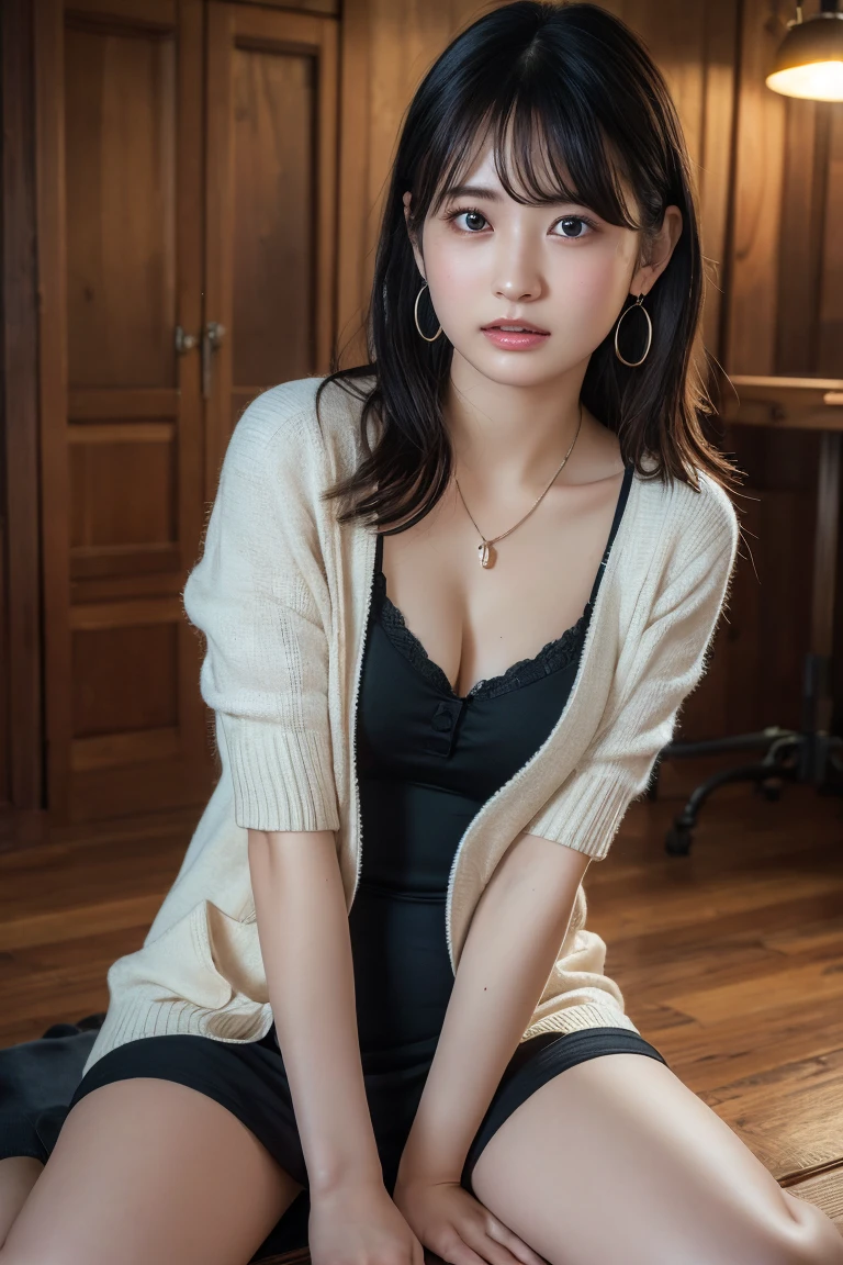 ((8K、Raw photography、top-quality、masterpiece)、(realisitic、photorealisim:1.37)、(top-quality)、(Best Shadows)、(The best illustrations)、鎖骨((爆乳))、((A sexy、超A high resolution、High Definition CG Unified 8K Denden Wallpaper、physically-based renderingt、Cinematographic lighting)、25 year old girl、 (sockes、high-school uniform:1.2), beautiful finely detailed eyes, Light on the Face, ((FULL BODYSHOT:1.2)), especially strong light,glowy skin、( thick thight), (The Flash:1.2), NSFW, (puffies,face perfect、爆乳、Schools、full body Esbian、Pants are visible through the skirt、kawaii faces、Brown hair、Sleep in bed with your eyes closed、siesta、sprawl、Lie down,lie down,