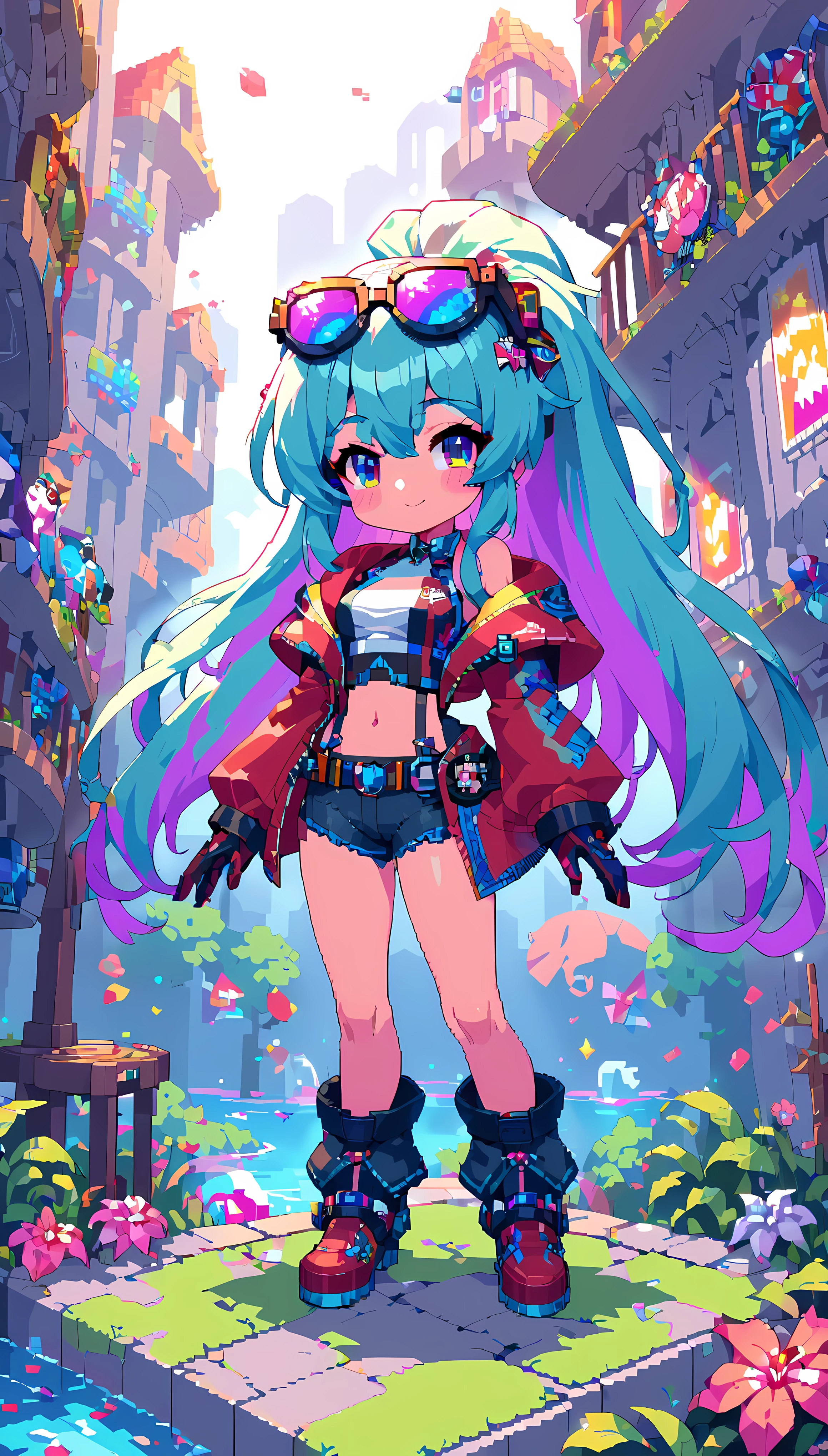 A young girl, classic 8-bit character, pixelated, retro 8-bit style, solo, detailed pixel art, detailed pixel character design, detailed pixel item designs, highly detailed pixel art, nostalgic 8-bit scenes, full 8-bit remake, pixel shading, pixel lighting, vibrant colors, pixel perfect, crisp pixels, chiptune soundtrack, video game inspired