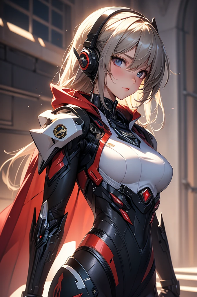 masterpiece,best quality,extremely detailed CG,ultra-detailed,beautiful detailed eyes,1girl,mecha girl,two-tone hair,sniper rifle_come to the ready, 