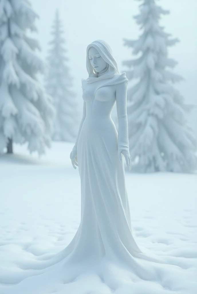 Ice statue of a woman