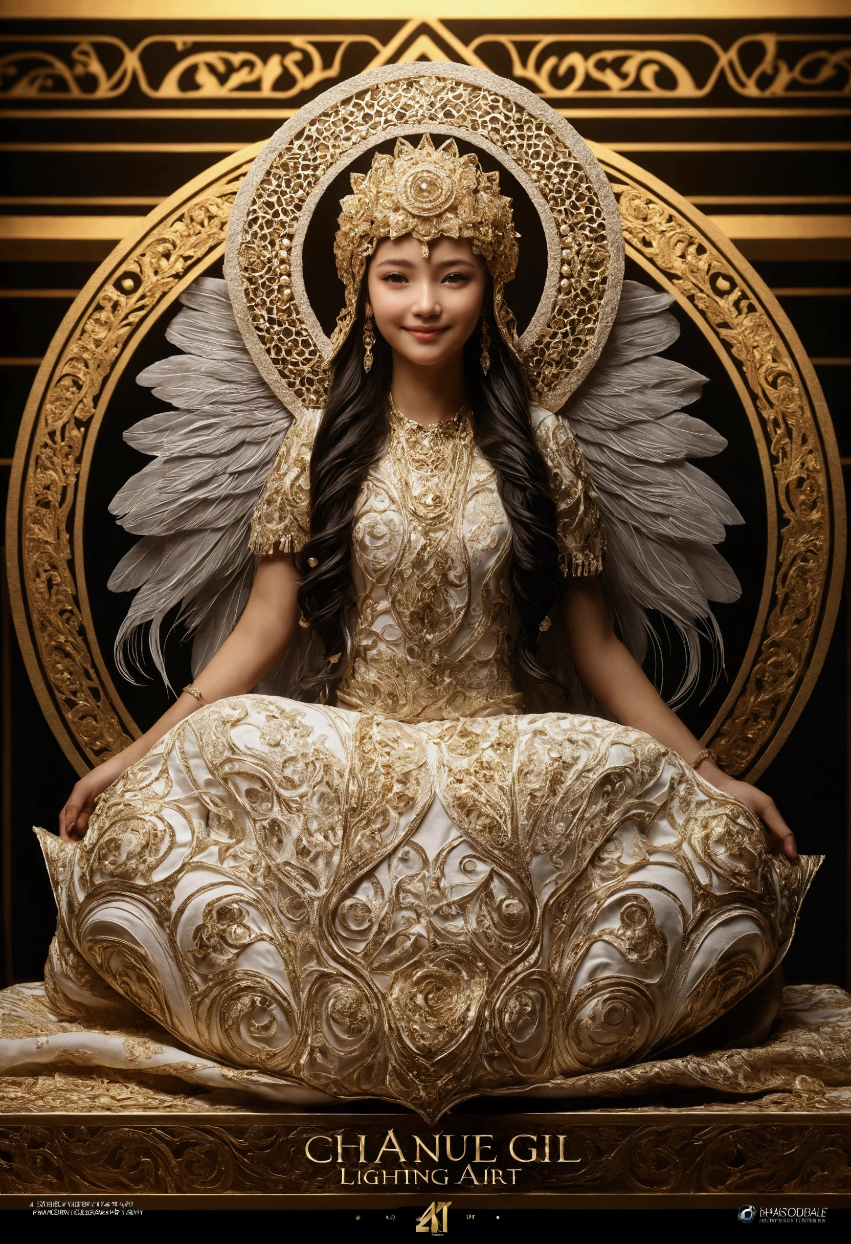 gold、goddess、front、Center、Economic fortune、gold、child