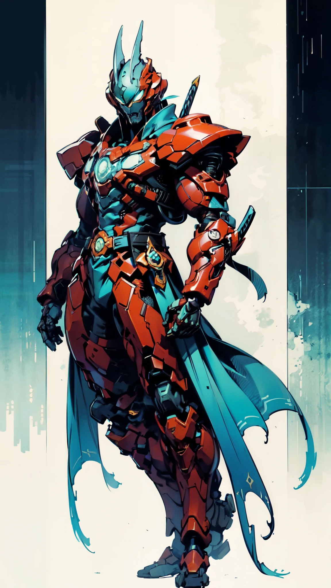 (masterpiece:1.5, best quality:1.5, extremely delicate:1.5, dynamic angle:1.5), ((male:1.5)), Biomimetic humanoid Mecha, green eyes, fully enclosed shoulder guards, matching arm and leg guards, gemstone, full body, full armor, the design balances heavy with agility, organic biotech armor, (the color scheme is primarily Blue with Green and White accents, concept Inspired by Samurai, glowing eyes, the armor glows), standing, floating high above the futuristic sci-fi city, a finely crafted Super robot in anime style, exquisite and mature art style, metallic, dramatic, high definition, highres, ultra-detailed, ultra-fine painting, professional, anatomically correct, symmetrical face, extremely detailed eyes and face, high quality eyes, creativity, RAW photo, UHD, 32k, Natural light, cinematic lighting, (masterpiece-anatomy-perfect:1.2)