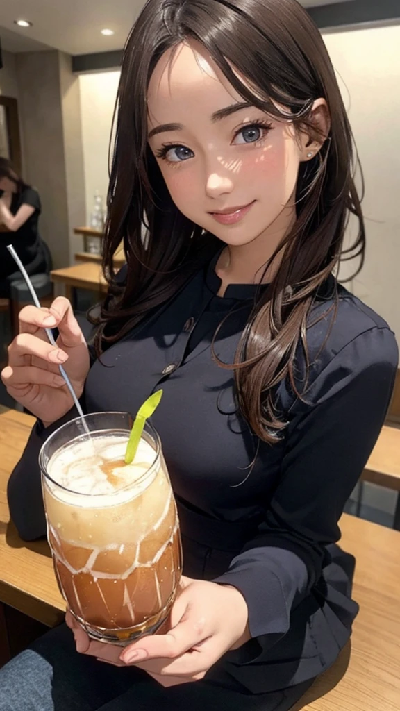 (8K, RAW Photos, Highest Quality, masutepiece: 1.7), (Realistic, Photorealistic: 1.9), NSFW, (Blushing, shy), Sweaty face, (business office room), (Full body, whole body), ((Small breasts)), ((have a cup, Large amounts of cum in a cup)), open the mouth, (projectile cum),