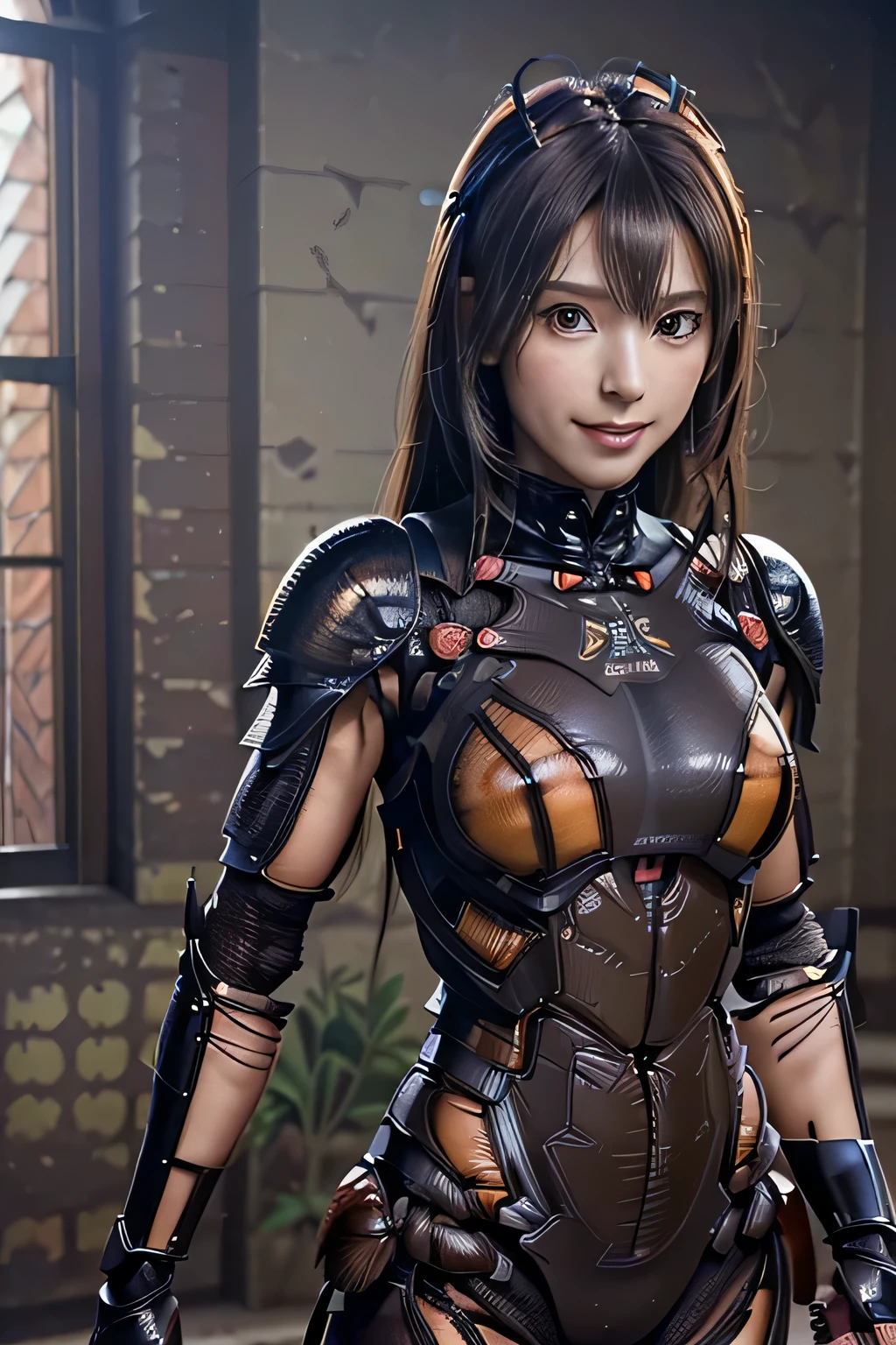 (high resolution,masterpiece,best quality,extremely detailed CG, anime, official art:1.4), realistic, photo, amazing fine details, all intricate, gloss and shiny,awesome many layers, 8k wall paper, 3d, sketch, kawaii, illustration,( solo:1.4), perfect female proportion,villainess, (fusion of dark brown cockroach and lady:1.4), (brown cockroach form lady:1.2), (brown cockroach lady:1.2), (fusion:1.2), (solo:1.4), (evil smile:1.2), muscular, abs, (cockroach brown exoskeleton bio insect suit:1.4), (cockroach brown exoskeleton bio insect armor:1.2), (brown transparency cockroach wing:1.4), (brown cockroach antennae:1.3),