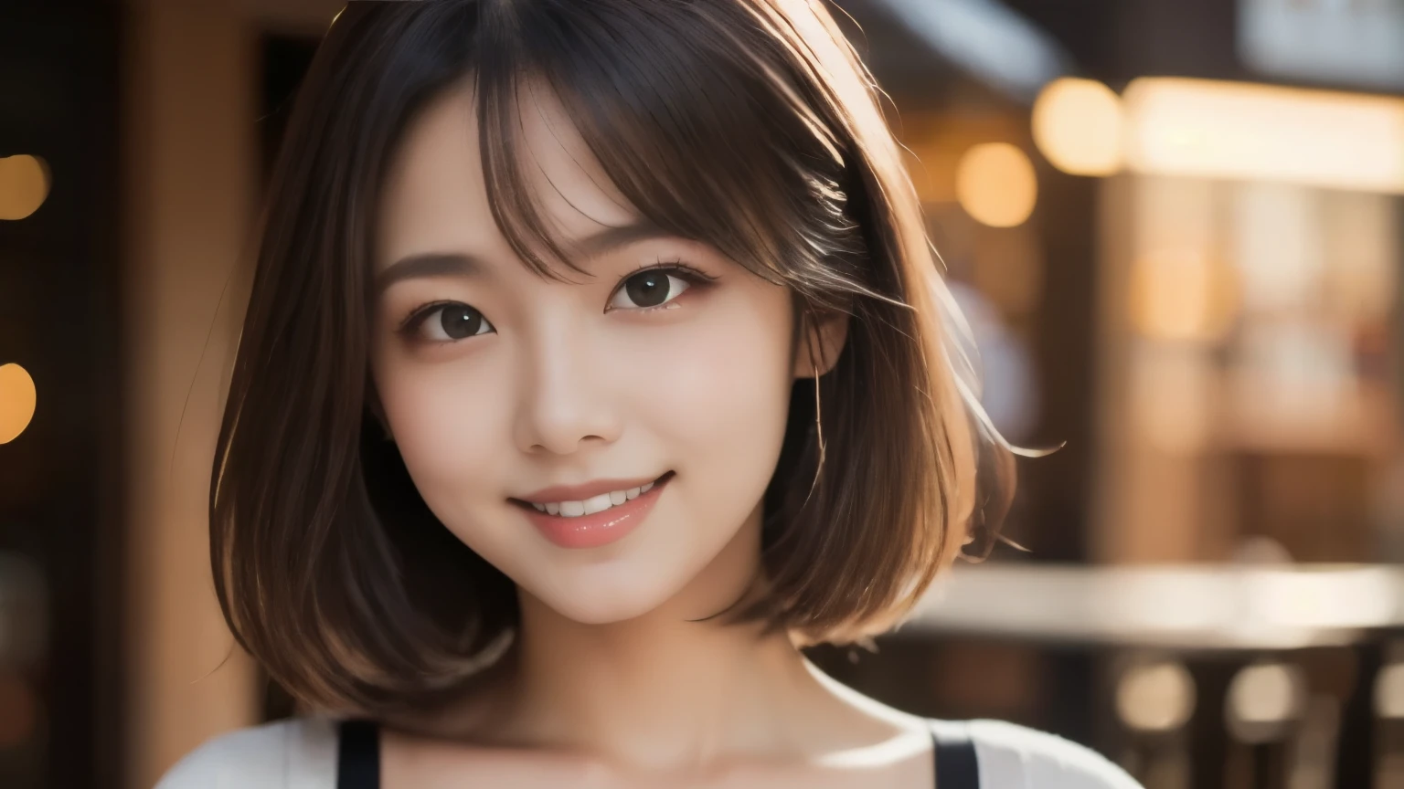 8k、Best Quality、Ultra Wide Angle Monofocal Lens 、(Representative Works:1.2)、(Real)、(Real:1.37)、 ultra-fine、One female college student、Beautiful teeth alignment、smile、Well-formed fingers、 ponytail、Office、(suit)、Big Breasts、 perfect body、 perfect finger、Beautiful Skin、Professional Lighting、gravure、Face and skin detail、Microparticles、RAW Photos