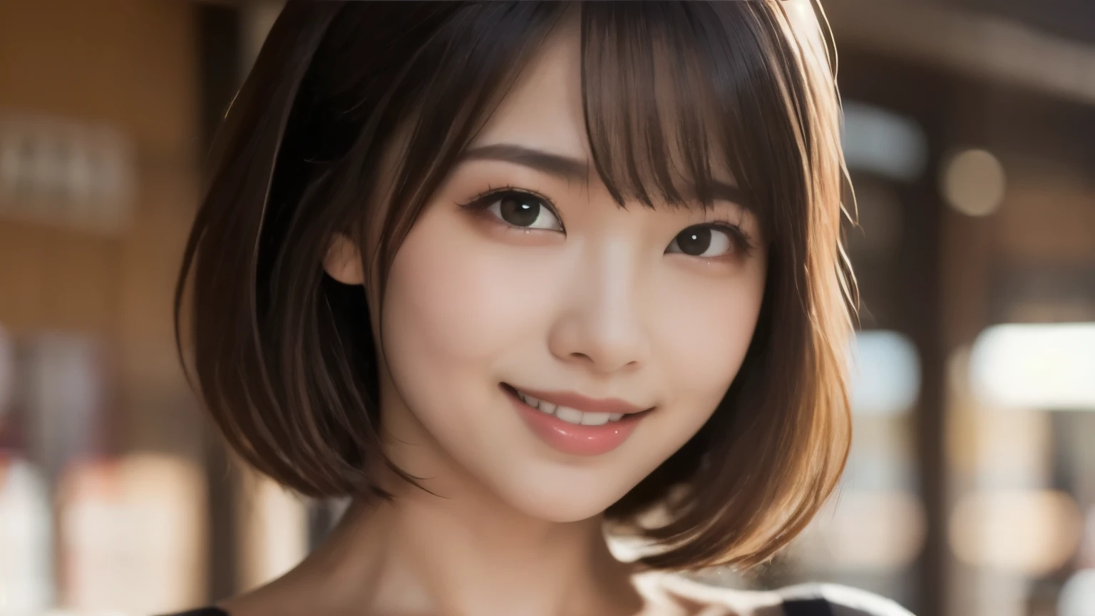 8k、Best Quality、Ultra Wide Angle Monofocal Lens 、(Representative Works:1.2)、(Real)、(Real:1.37)、 ultra-fine、One female college student、Beautiful teeth alignment、smile、Well-formed fingers、 ponytail、Office、(suit)、Big Breasts、 perfect body、 perfect finger、Beautiful Skin、Professional Lighting、gravure、Face and skin detail、Microparticles、RAW Photos