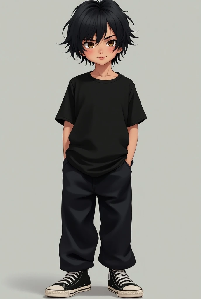 younge boy，whaite hair，Blushing，Only white pants were worn，Black and white sweatshirt