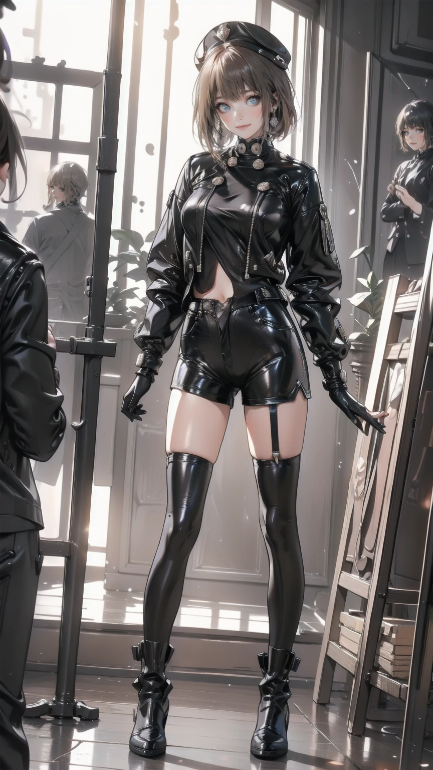 ((Biologically correct number of limbs)), Wearing stiletto-heeled over-the-knee boots:1.1, a beautiful girl, has a pair of legs , having normal legs, only lower body, best quality, leggings, foot close up view only