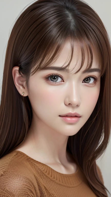 (Representative works:1.3)、(8k、Realistic、RAW Photos、Best image quality:1.4)、(30 year old mature woman)、Small face、Beautiful Face、(Realistic Face)、No makeup、Natural Makeup、light makeup、 (Dark brown hair)、Beautiful hairstyle、Realistic eyes、Beautiful details、 (Realisticな肌)、Beautiful Skin、 (sweater)、 Confused、 charm、超High resolution、Ultra-realistic、 High resolution、Golden Ratio