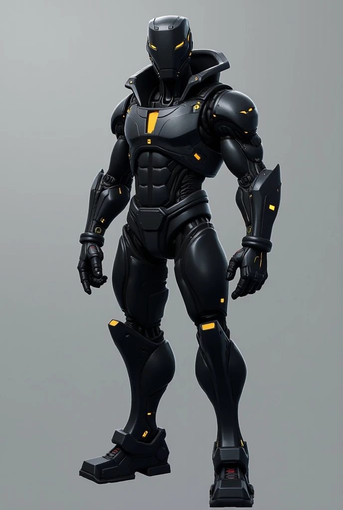 zxcrx, cyborg ninja, sleek (dark grey and black armour:1.5), various mechanical components, face is covered by a helmet with a (glowing yellow visor:1.3), equipped with powerful guns, missile launchers, retractable blades, (insanely detailed, beautiful detailed face, masterpiece, best quality), cinematic lighting, 1man, solo, full body view, front view, looking at viewer, intricate, high detail, sharp focus, dramatic, photorealistic painting art by greg rutkowski