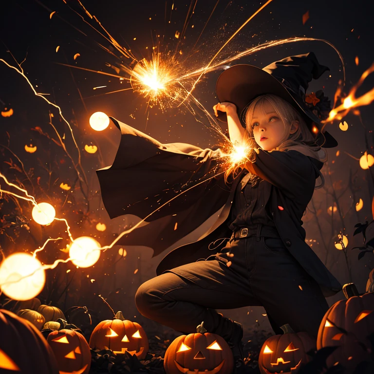 Halloween, electricity, experiment, spark, light, dynamism, mixing, dispersion, sensation,