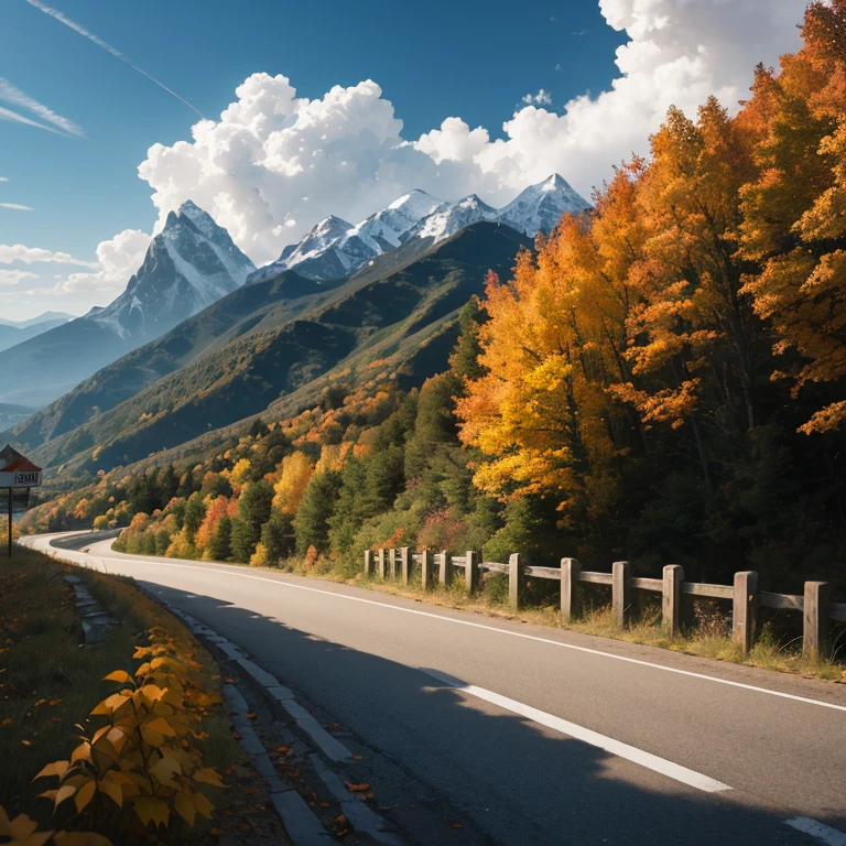 Halloween, mountain road, rock, leaf, rubble, cloud, irrational, created, sensation,