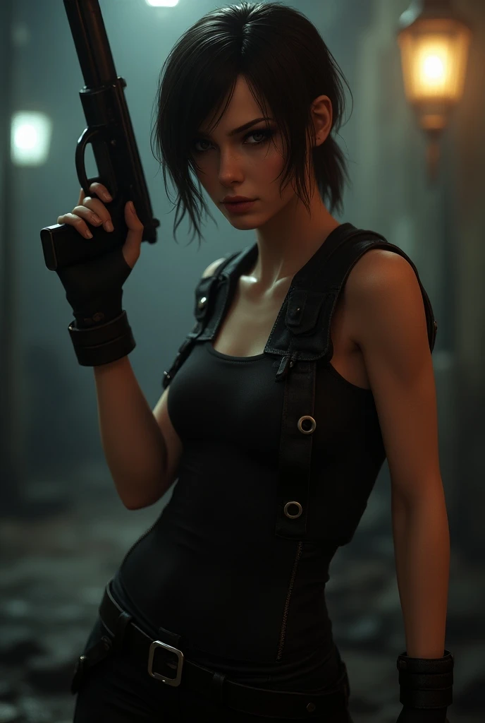 (masterpiece, best quality)
1girl, LaraRise, solo, long hair, cleavage, bare shoulders, jewelry, standing, brown hair, brown eyes, pants, glowing, tank top, denim, realistic, holster, desert, flashlight
<lora:epi_noiseoffset2:1> <lora:add_detail:0.5> <lora:LaraRise:0.8>