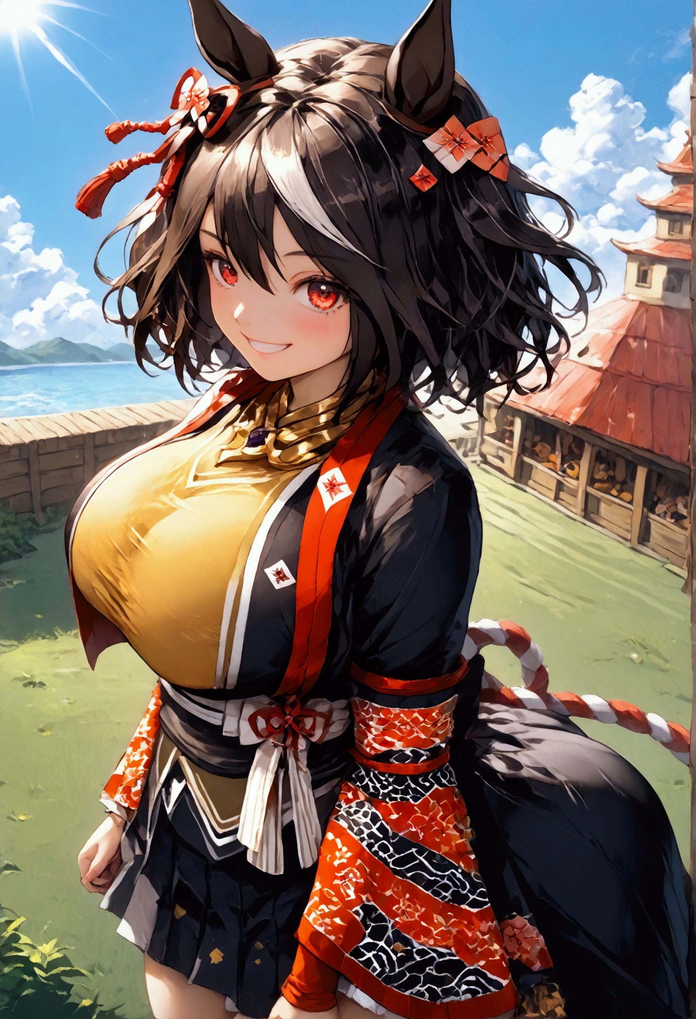 (((Kitasan Black)))、(Black Hair)、(  short hair)、(((Horse&#39;s ears)))、(((Uma Musume Outfit )))、(((Clothing))),((((Super huge, Abnormally swollen breasts))))、((((Large Breasts))))、、(((Super huge ass)))、(((fluffy)))、(((Voluptuous body)))、(((Thick thighs)))、((( is smiling showing her teeth)))、(((blue sky)))、(((Turf)))、(((Racecourse)))、{{{Let me me me me me me me me me me me me me me me me&#39;Let me me me me me me me me me me me me me me me&#39;Let me me me me me me me me me me me me me me&#39;Let me me me me me me me me me me me me me&#39;Let me me me me me me me me me me me me&#39;Let me me me me me me me me me me me&#39;Let me me me me me me me me me me&#39;Let me me me me me me me me me&#39;Let me me me me me me me me&#39;Let me me me me me me me&#39;Let me me me me me me&#39;Let me me me me me&#39;Let me me me me&#39;Let me me me&#39;Let me me&#39;Let me&#39;Let&#39;s take a closer look}}}、{{{masterpiece}}}, {{{ best quality}}}, {{ultra- Details}}, {{shape}}, {{{    very delicate and beautiful }}},{{extremely  Details CG}}、{{unity 8k portrait}}、{{Fabric Shading}}、{{super  Details skin}}、{{  Perfect Anatomy}}、{{ Details}}、{{Moving Light}}、{{{beautiful  Details eyes}}}、{{{beautiful  Details Face}}}、{{{Realistic, Live Anime}}}、{{{Anime Paint}}}、(  perfect face)、(非常に Detailsな顔)、(  perfect eyes)、(Highlights)、(Perfect Legs)、(Perfect breasts)、(Perfect pose)、(   perfect body )、((    cowboy shots that make you dream furiously))、(((((   Dynamic Depiction  )))))、(((((the above)))))