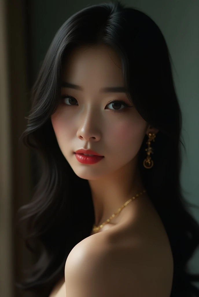 a beautiful girl from blackpink,lisa,wearing a hot red dress,long dark hair,beautiful detailed eyes,beautiful detailed lips,extremely detailed face and skin,elegant pose,detailed jewelry,intricate lace details,dramatic lighting,cinematic composition,vibrant colors,photorealistic,highly detailed,masterpiece,8k,HDR