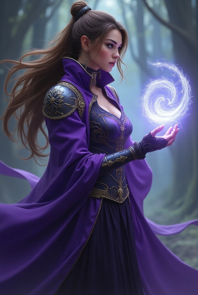 A spellbindingly enchanting and arcane warlock, every aspect brims with complexity amidst its ethereal portrayal: an intricate web of swirling magical symbols and shimmering cosmic energies, emanating from an otherworldly staff held by the warlock's slender, elegant hand. This digital painting mesmerizes with its vibrant blend of vivid hues and smoky shadows, expertly capturing the intensity of the warlock's captivating presence. Meticulously detailed and of utmost quality, the image transports viewers into a realm of mystical intrigue and infinite possibilities.