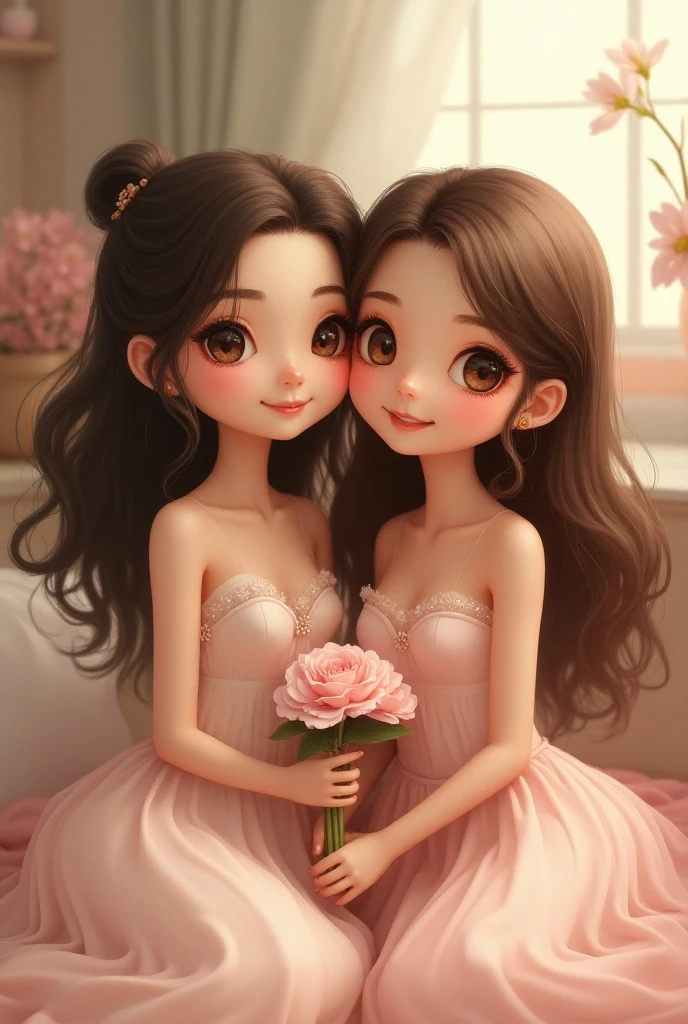 A boy being dressed as a sissy by his older sister