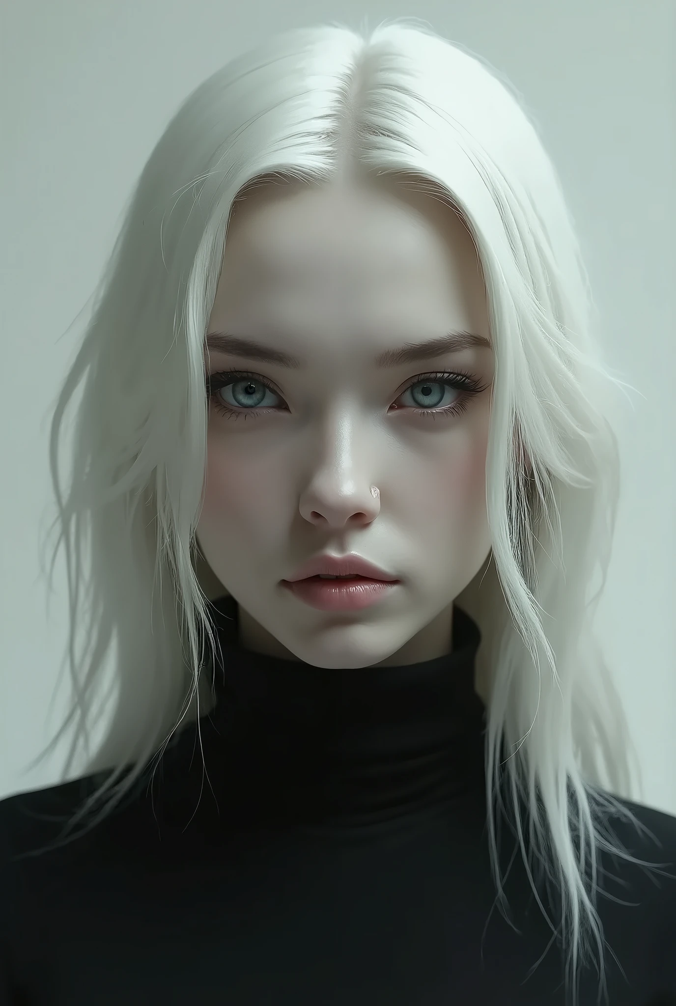 Elle Fanning adult, beautiful blue eyes, symmetrical eyes, white hair, delicate skin, rosy cheeks, pink mouth, perfect face, big breasts, black black blouse, black mini high school skirt, minimalist black background like photo studio, detailed eyes, a masterpiece, depth of field, 8k, richness of detail, realistic photography, detailed skin rich in detail, portrait style
Preparing, hyper realistic, f1.6 lens, extremely detailed, fine details, rich colors, realistic hyper realistic texture, dramatic lighting, cinestill 800 tungsten, looking at the viewer, realistic photo, RAW photo, TanvirTamim, high quality, high resolution, sharp focus, extremely detailed, cinematic lighting, 8k uhd